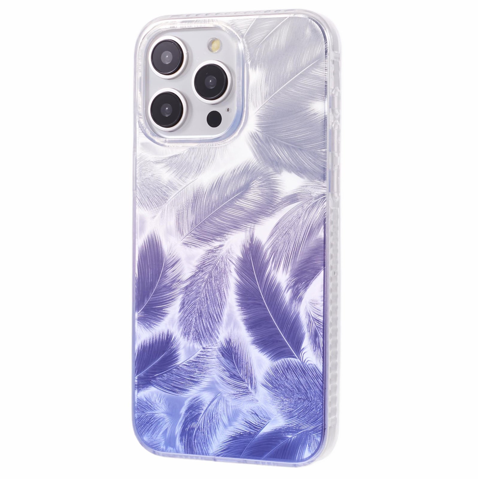 MP Series For iPhone 13 Pro Case TPU+Acrylic Gradient Feather Pattern IMD Phone Cover MP Series For iPhone 13 Pro Case TPU+Acrylic Gradient Feather Pattern IMD Phone Cover